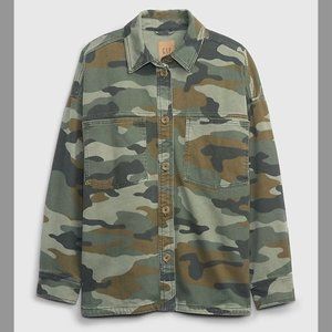 Gap Green Camo Shirt Utility Jacket